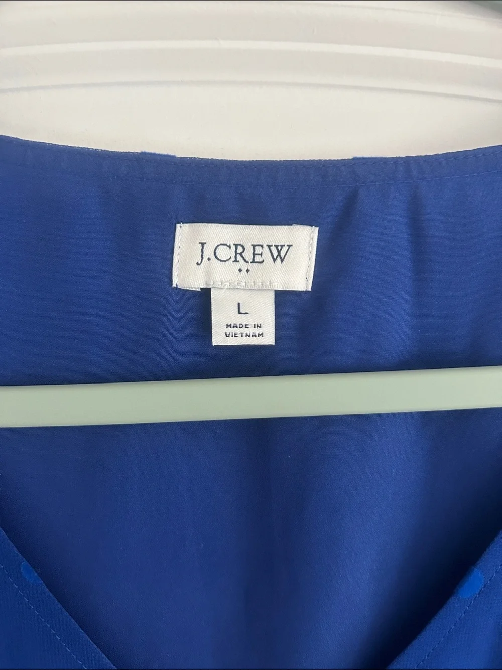 J. Crew Cobalt Blue Sheer Dot V-Neck Blouse